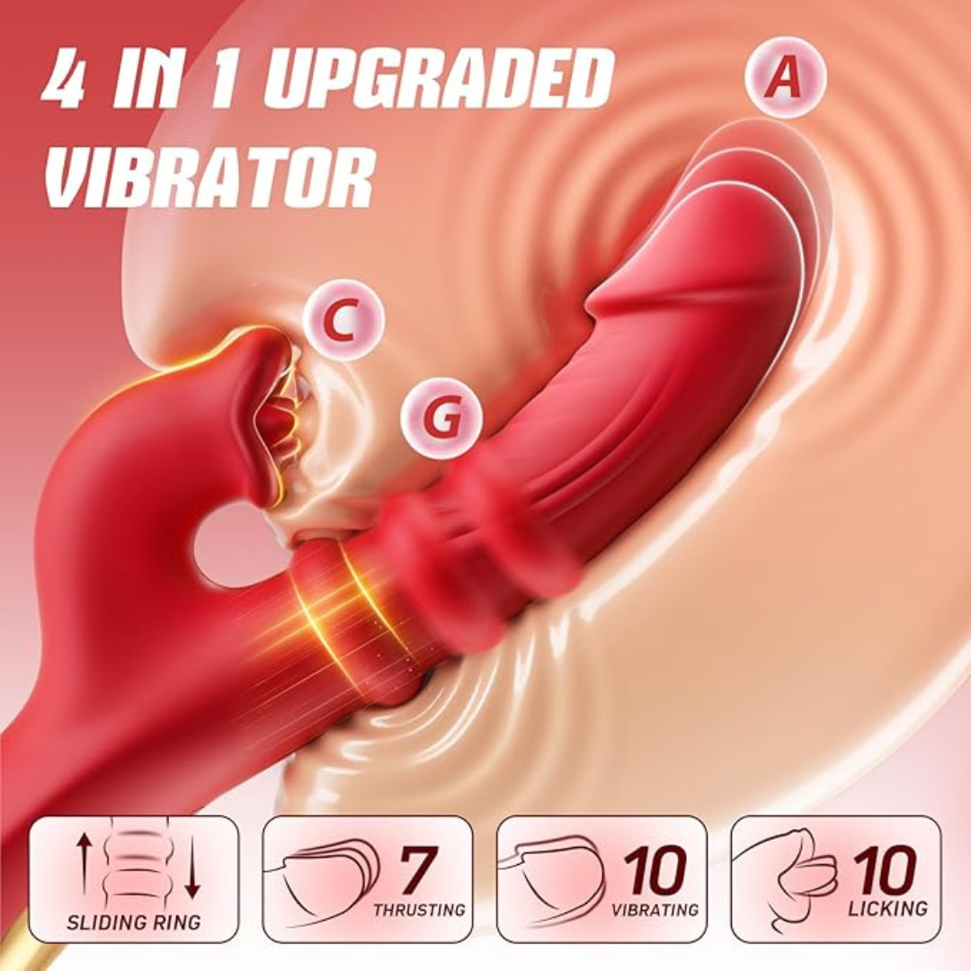 Passion Thrusting Vibrator with Sliding Ring
