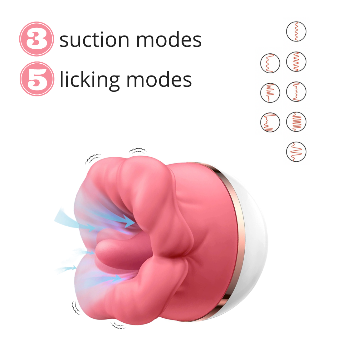Mouth Tongue Clitoral Vibrator has 5 licking & 3 suction modes. Clitoral stimulator.