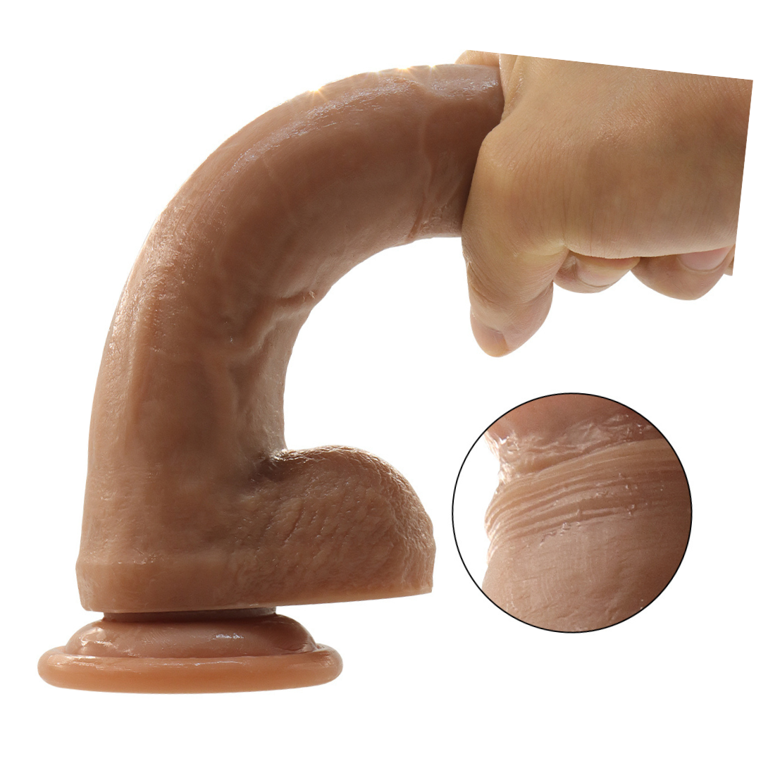Realistic Dildo for Beginners Lifelike Huge Silicone Dildo, with Strong Suction Cup for Hands-Free Play, Realistic Penis for G-Spot Stimulation Dildos Anal Sex Toys for Women and Couple 8 inches