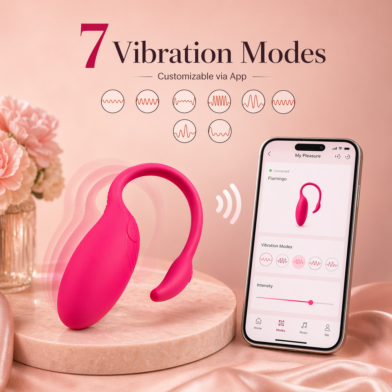 Bluetooth wearable vibrator for women with long distance app remote control feature