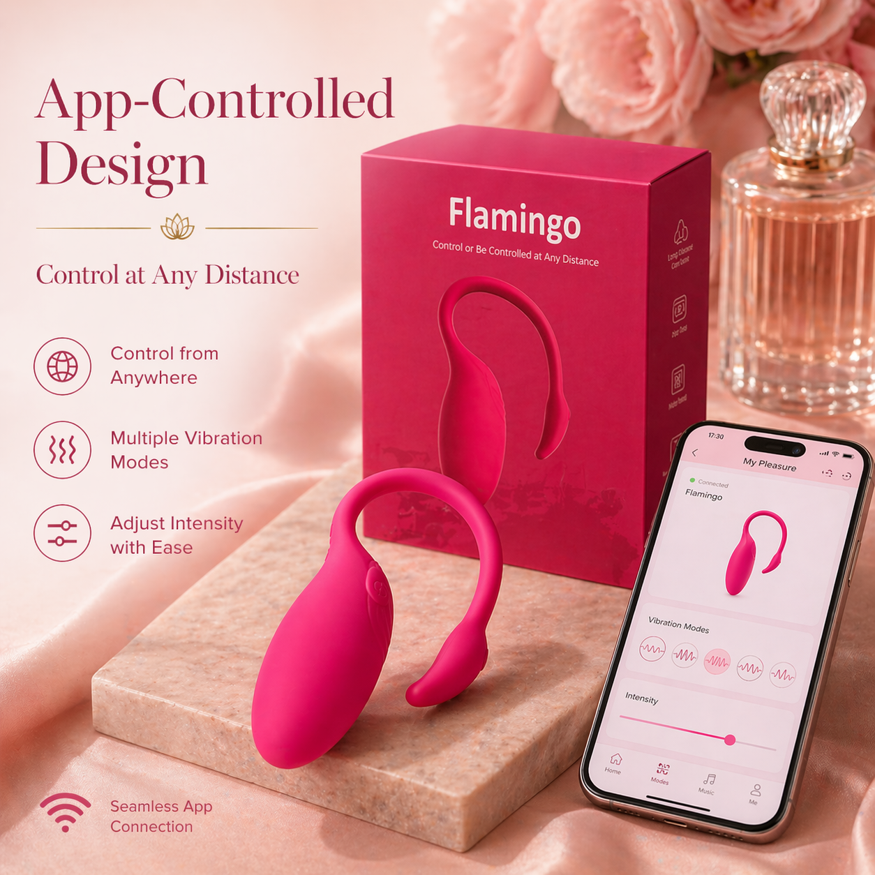 Long distance vibrator for couples with app control and wearable panty vibrator design