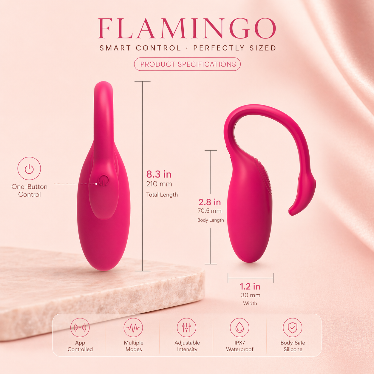 Pink remote control panty vibrator with rechargeable battery and multiple vibration modes