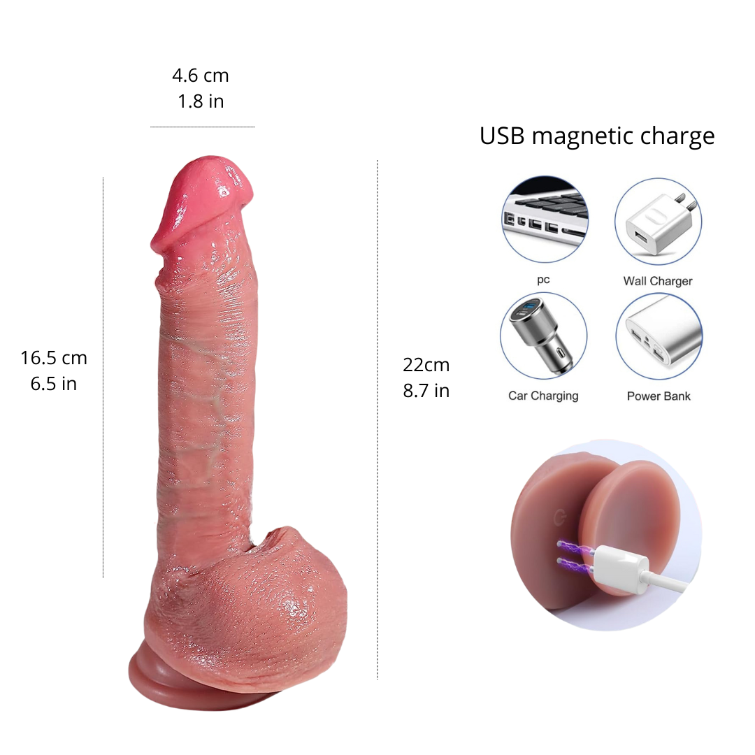 Thrusting Dildo Vibrator Sex Toys - Realistic Dildos for G Spot Anal Stimulation with 7 Thrusting & Vibration & Heating Mode, Blowjob Silicone Dildo Remote Control Adult Toy for Women Couple, 7 inches dildo