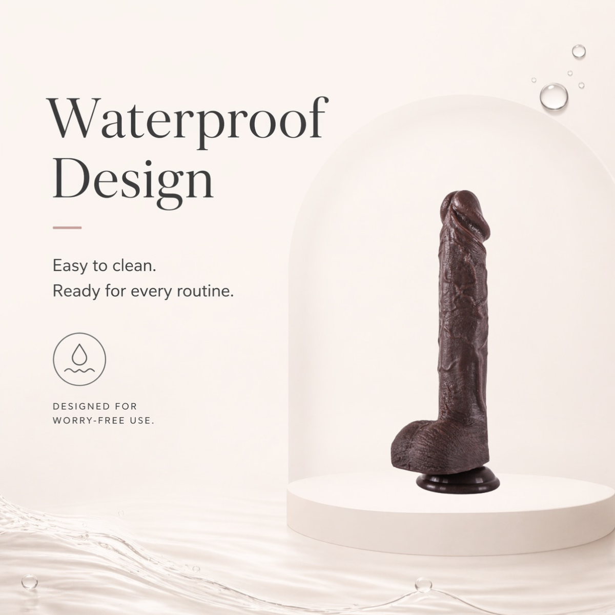 Automatic heated dildo with thrusting motion in an elegant black design