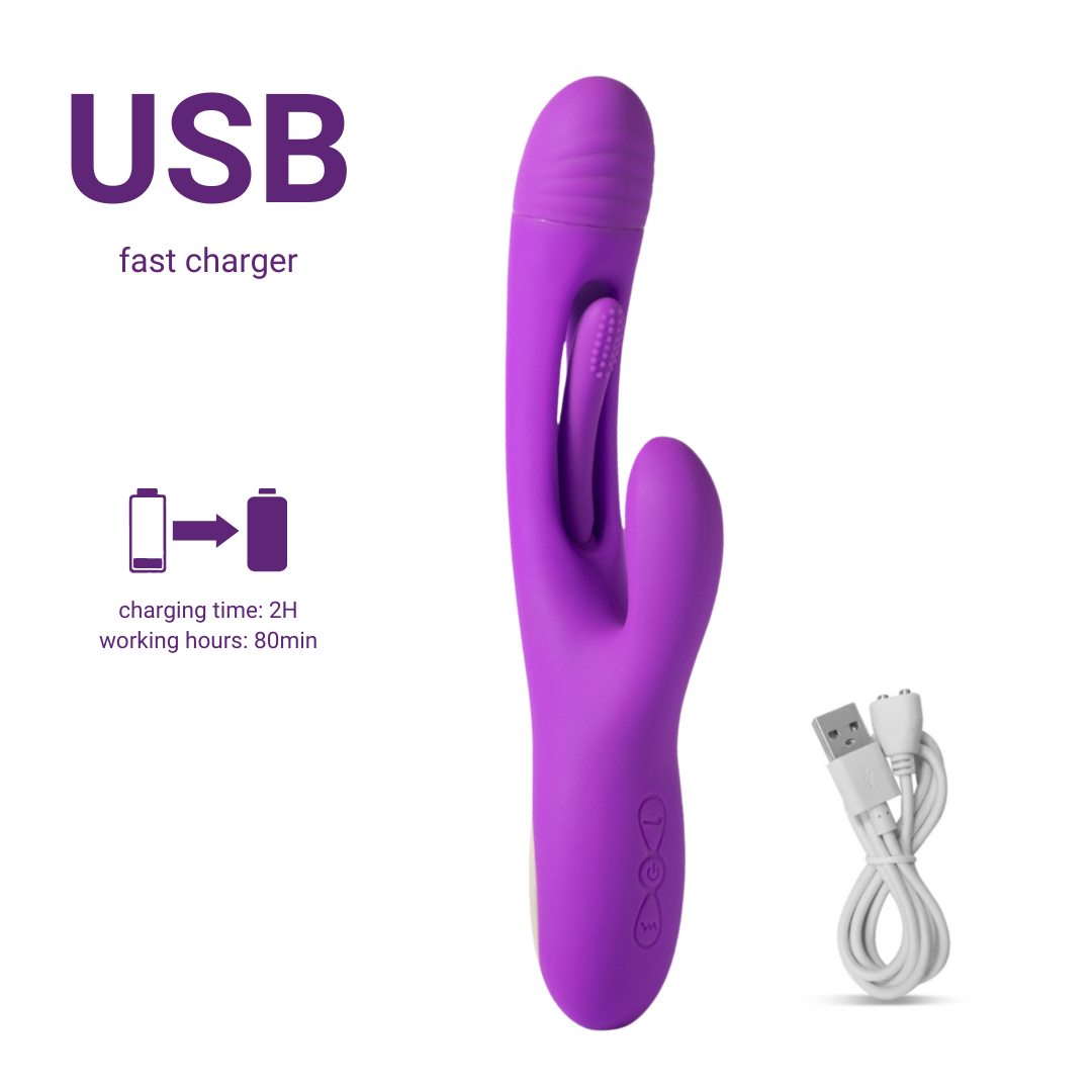 Rabbit Vibrator Flapping Tapping for Women - G Spot Vibrator Clitoral Stimulator Fingering modes Sex Toys Thrusting Vibrator with 3 motors and 7 vibration Modes Rabbit Vibrators Adult Sex Toy for Women and Couple