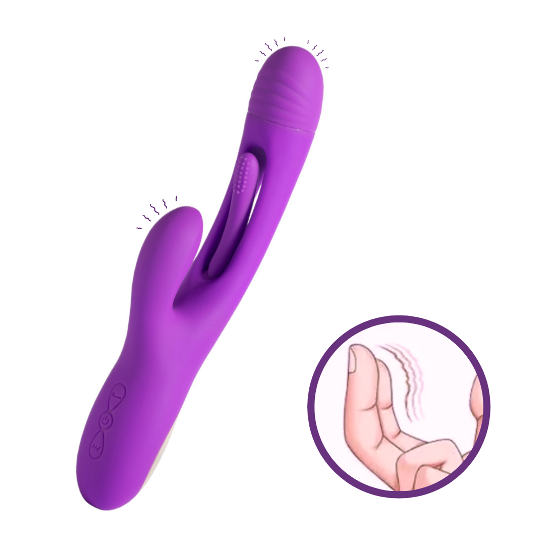 Rabbit Vibrator Flapping Tapping for Women - G Spot Vibrator Clitoral Stimulator Fingering modes Sex Toys Thrusting Vibrator with 3 motors and 7 vibration Modes Rabbit Vibrators Adult Sex Toy for Women and Couple