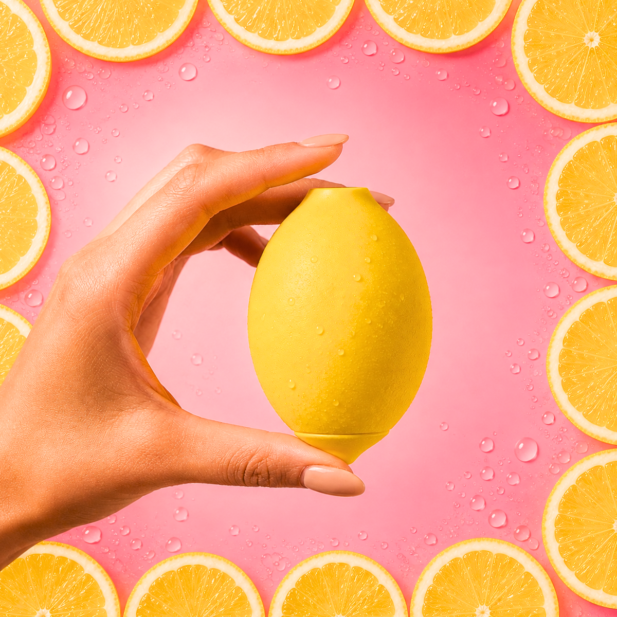 Compact Lemon Calm Device held in one hand