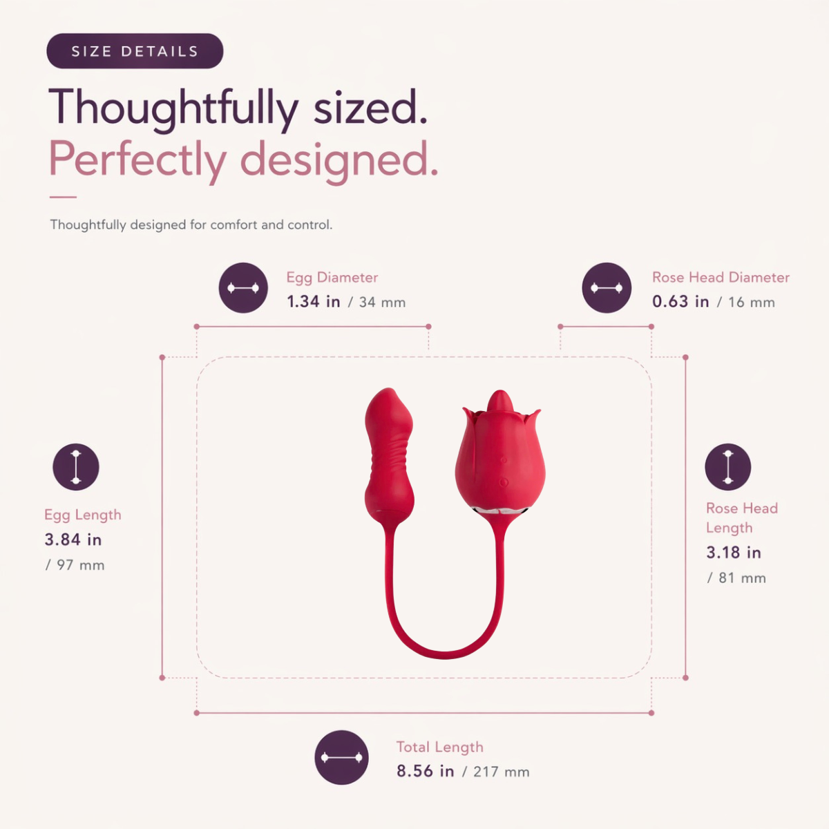 Rose Tongue Vibrator With Thrusting Egg