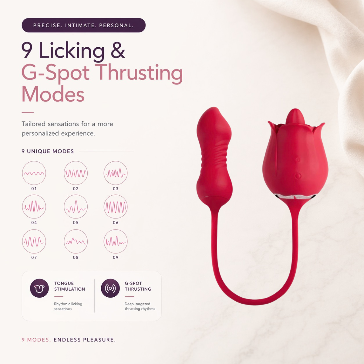 Rose Tongue Vibrator With Thrusting Egg