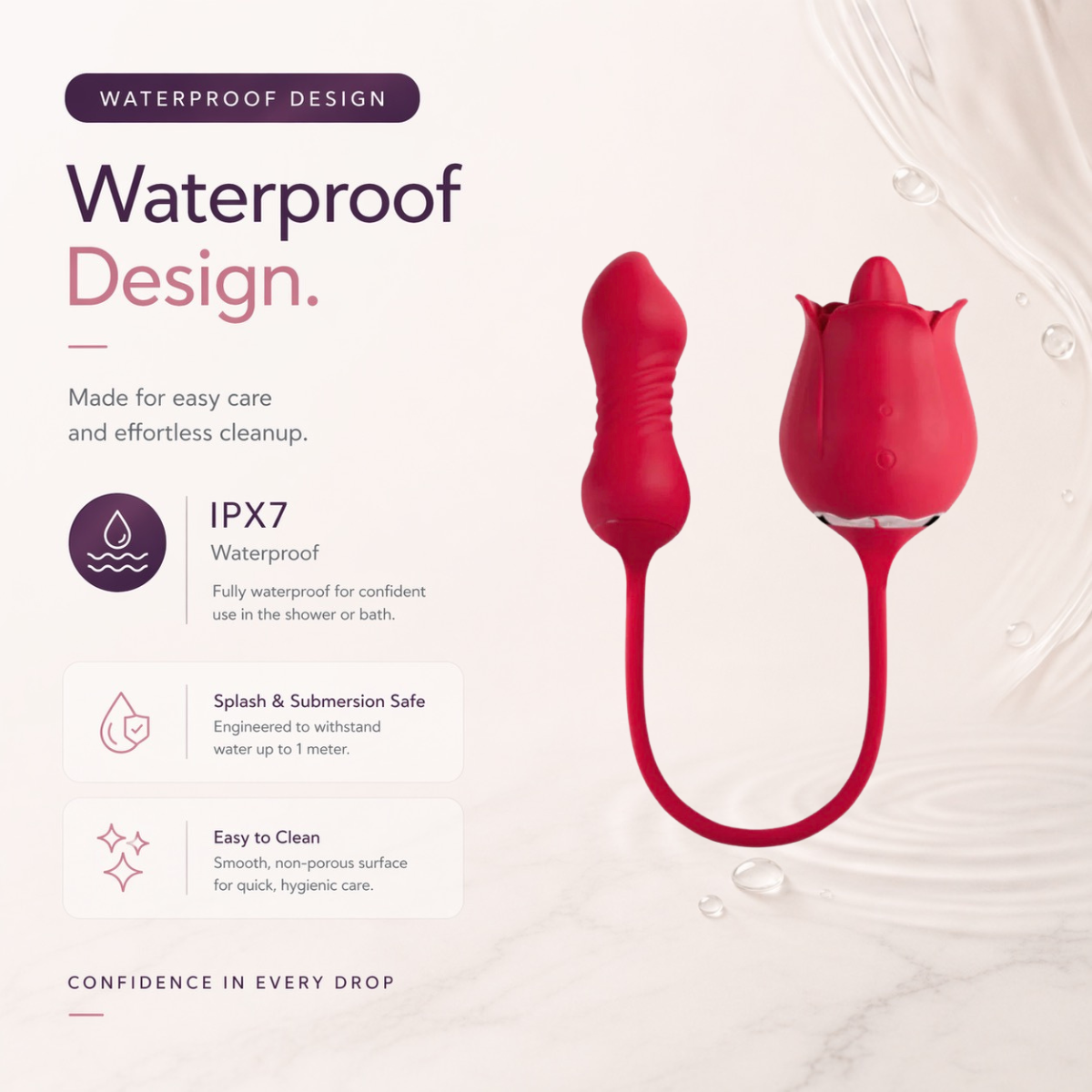 Rose Tongue Vibrator With Thrusting Egg