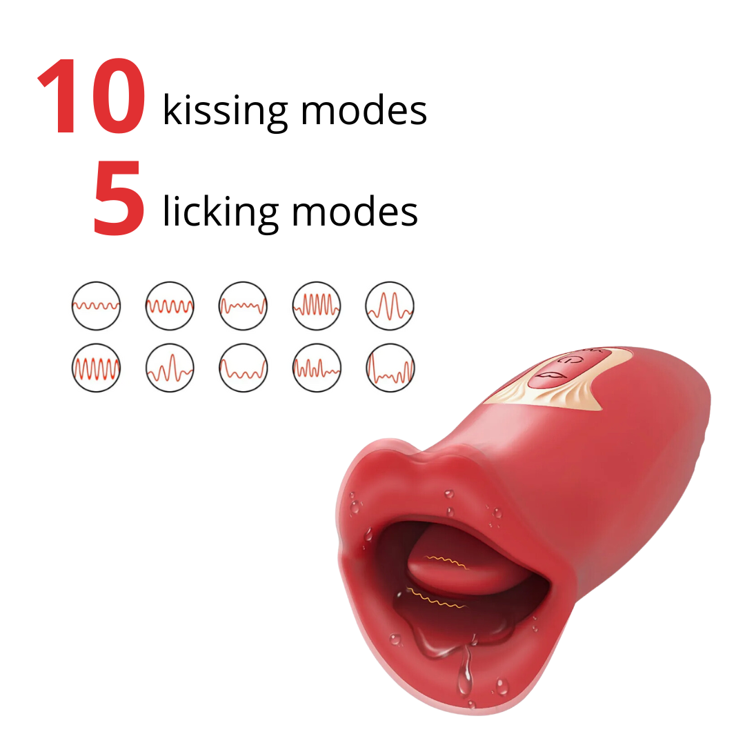 Adult Sex Toys Tongue Vibrator, Rose Toy, Rose Sex Stimulator for Women with 10 Vibration Modes and 5 French Kissing Modes, Tongue Sex Toy Vibrator, Clitoral Vibrator for Women, Adult Sex Toys