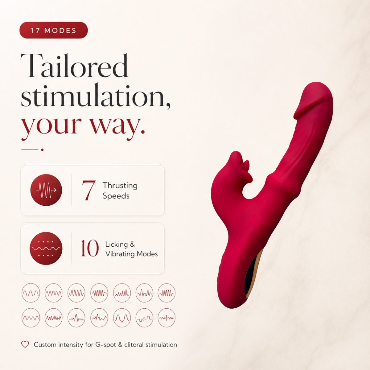 Passion Thrusting Vibrator with G-Spot Sliding Ring