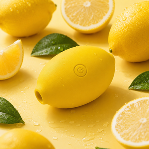 Lemon clitoral suction toy made from body-safe silicone in yellow