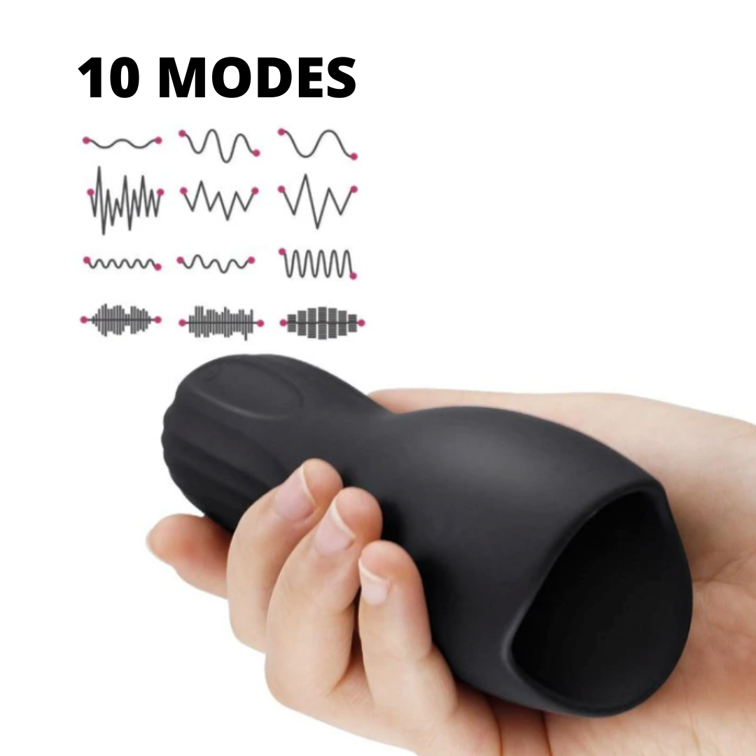 Automatic Sucking Male Masturbators - Upgraded 10 Vibration & Suction Hands Free Pocket Pussy Male Stroker with 3D Realistic Textured, Blowjob Toy Mens Adult Male Sex Toys for Men (Black)