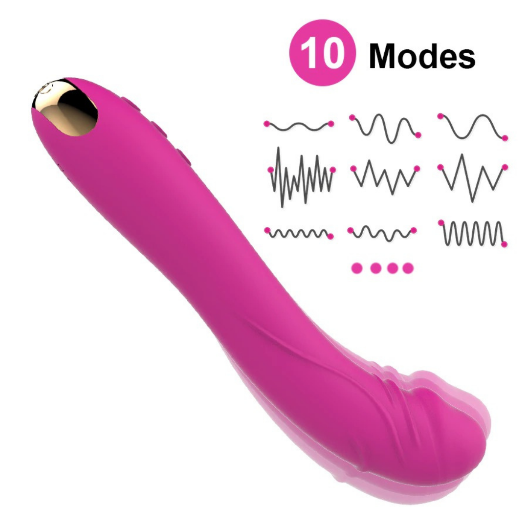 Pink G Spot Dildo Vibrator - 8 Seconds to Climax Finger Shaped Waterproof Vibes for Women - 10 Vibrations Clit Nipple Personal Wand Massagers - Adult Female Sex Toys