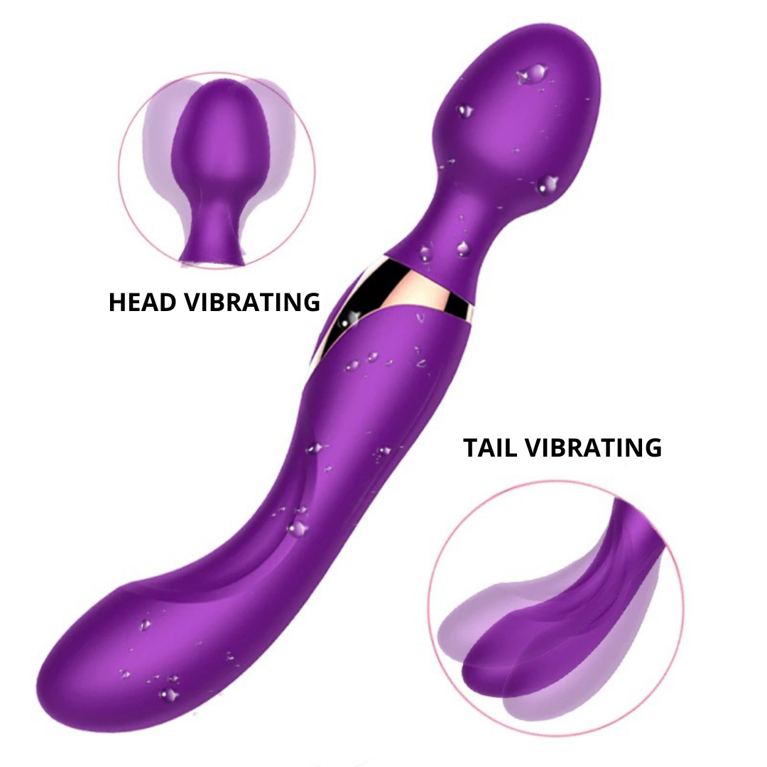 Vibrator Wand, G Spot Female Adult Sex Toys, Vibrators for Her, Wand Massager, Clit Stimulator Sex Toy, Dildo, with 10 Speeds of Pleasure & 10 Patterns, Powerful, Waterproof (Rose wand)