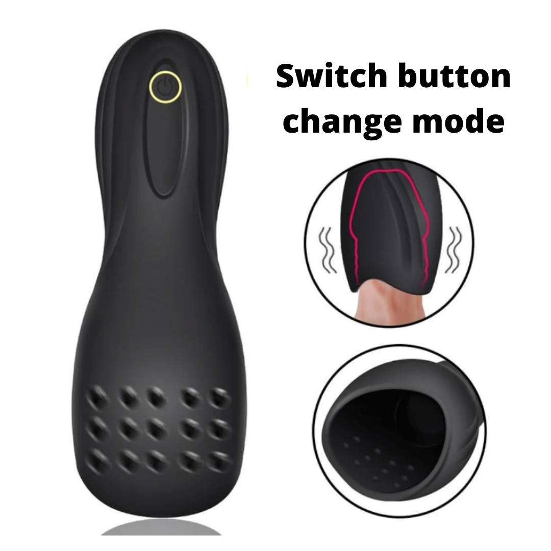 Automatic Sucking Male Masturbators - Upgraded 10 Vibration & Suction Hands Free Pocket Pussy Male Stroker with 3D Realistic Textured, Blowjob Toy Mens Adult Male Sex Toys for Men (Black)