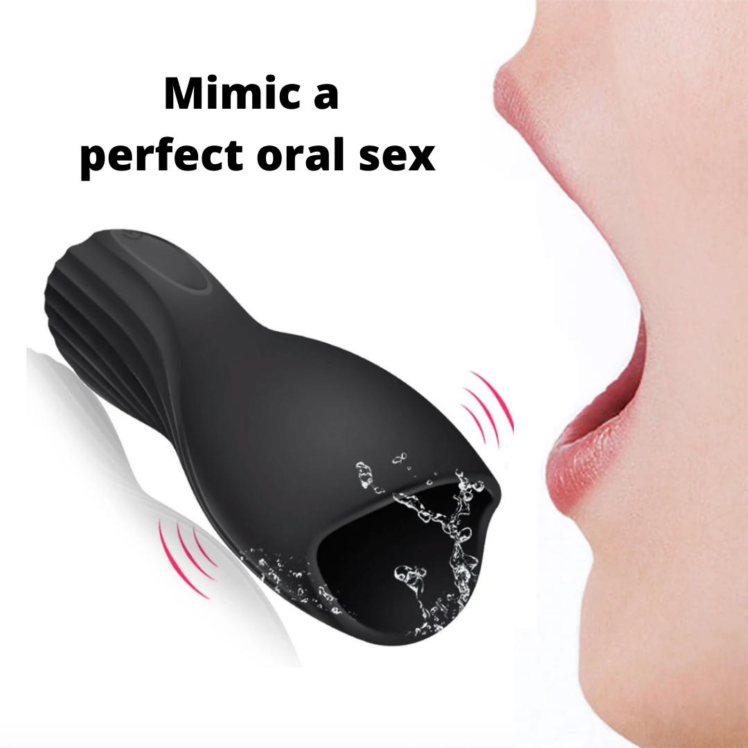 Automatic Sucking Male Masturbators - Upgraded 10 Vibration & Suction Hands Free Pocket Pussy Male Stroker with 3D Realistic Textured, Blowjob Toy Mens Adult Male Sex Toys for Men (Black)