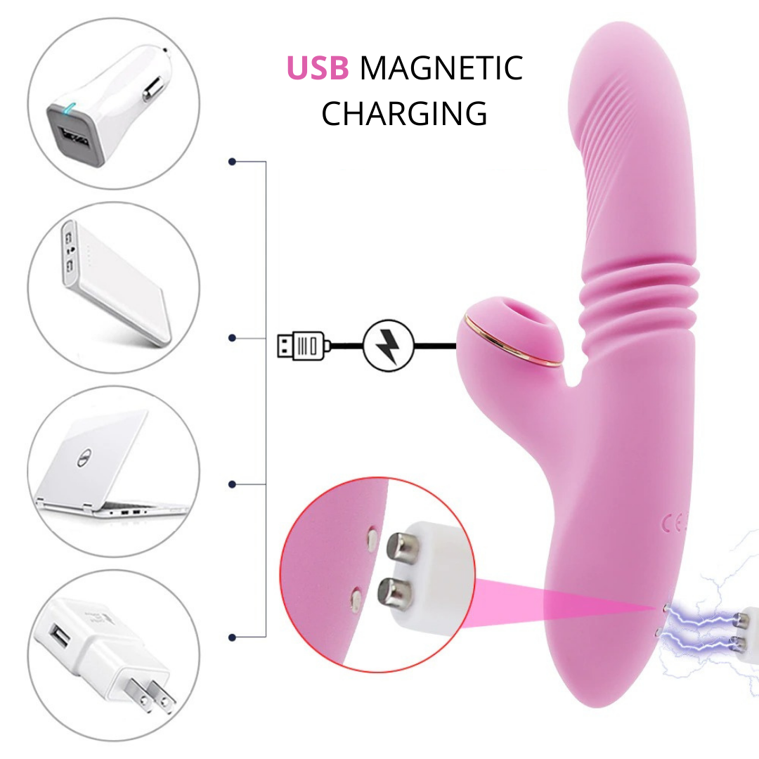 Rabbit suction vibrator with 7 suction and vibration modes, g-spot stimulator, clitoral stimulation, couple toy, dildo vibrator sex toy for women