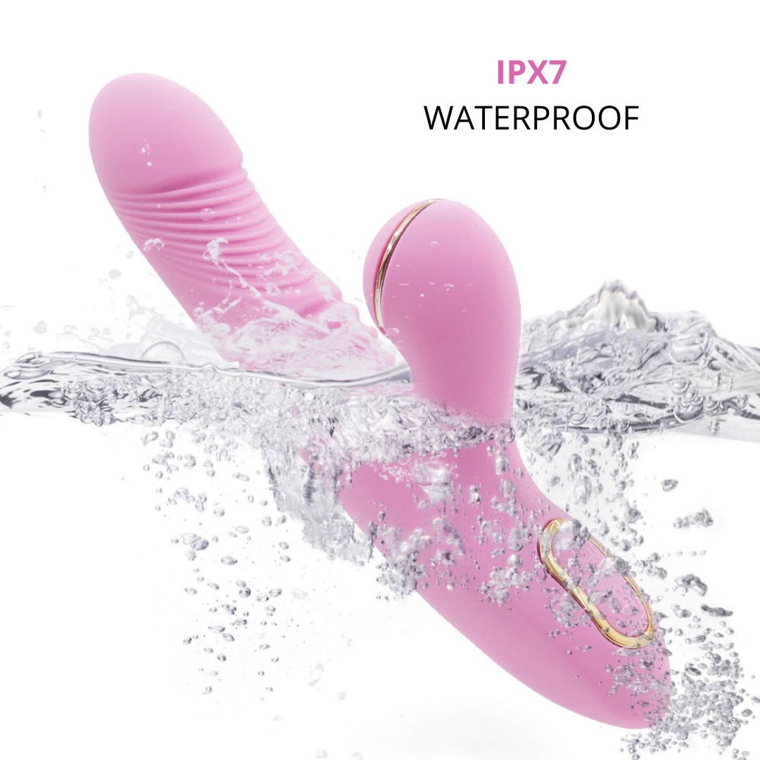 Rabbit suction vibrator with 7 suction and vibration modes, g-spot stimulator, clitoral stimulation, couple toy, double stimulator rabbit pink vibrator sex toy for women