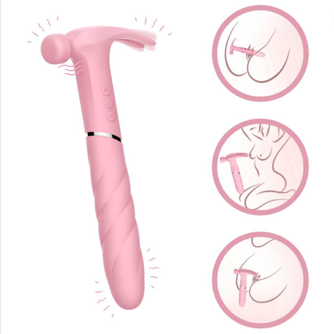 Pink hammer G Spot Clit Vibrator Adult Sex Toys for Woman, Pulsating Anal Dildo Vibrators Waterproof Nipple Vagina Prostate Massagers Rechargable Clit Stimulation for Couples