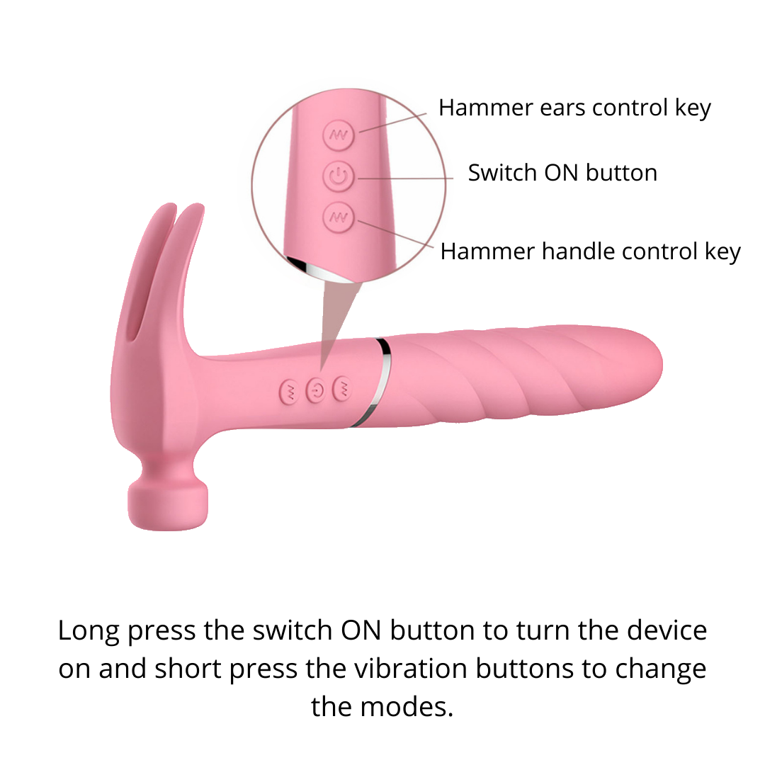 Pink hammer G Spot Clit Vibrator Adult Sex Toys for Woman, Pulsating Anal Dildo Vibrators Waterproof Nipple Vagina Prostate Massagers Rechargable Clit Stimulation for Couples