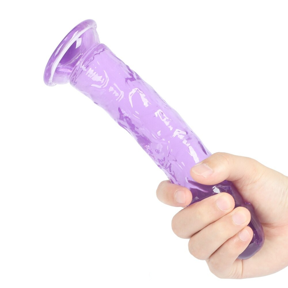 7" Realistic Jelly Dildo for Beginners, Soft Lifelike Sex Toy Thin Penis with Strong Suction Cup for women/Men/Gay, Adult Sex Toys for Vaginal/Anal Stimulation, 7 inch Purple dildo