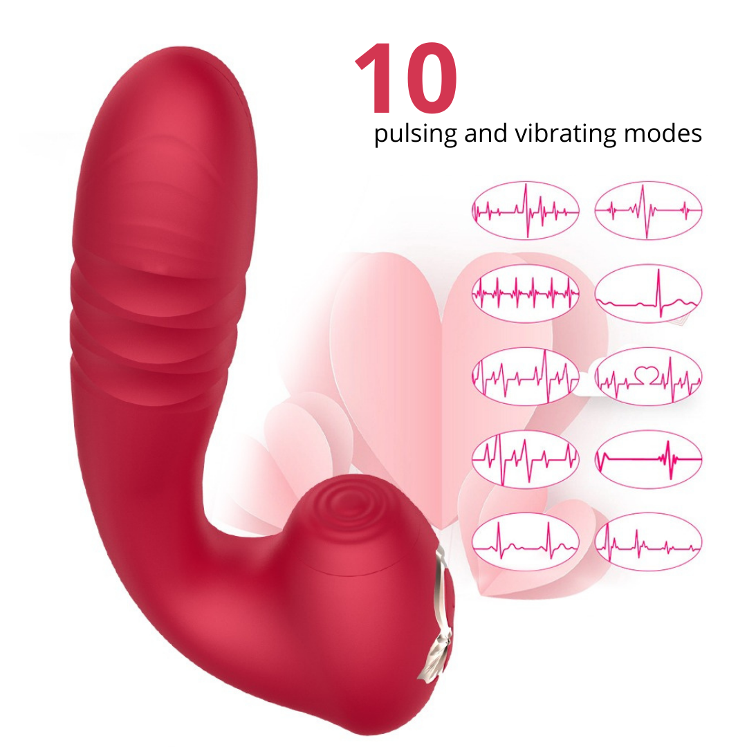 Sex Toys Pulsing Vibrator - Clit stimulator for Women with 10 Pulsing & 10 Thrusting Vibrating Dildos G Spot Vibrators for Clit Nipple, Women Adult Sex Toys Games for Couples Rabbit vibrator