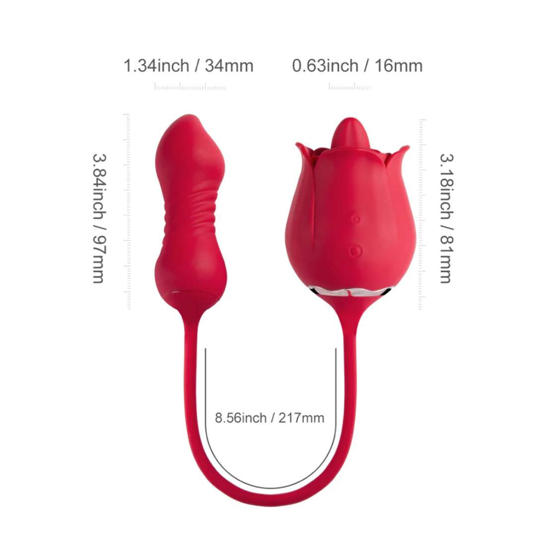 Rose Tongue Vibrator With Thrusting Egg