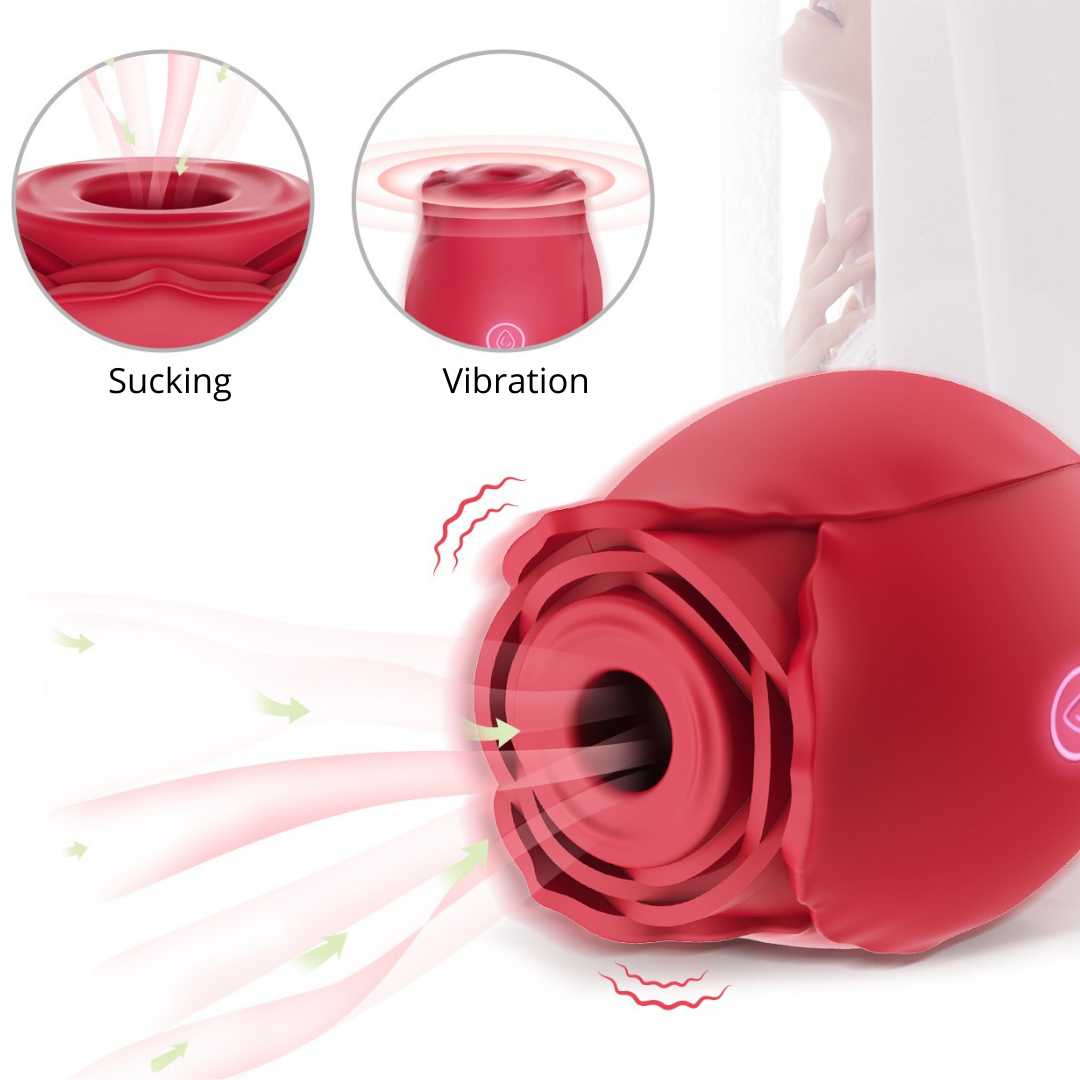 Sex Toys Rose Vibrator - Rose Toy Adult Toys with 7 Sucking & Vibrating Modes for Women Clitoral Nipple, Rose Sucker Sex Stimulator G Spot Vibrators for Woman Couples Adult Sex Games